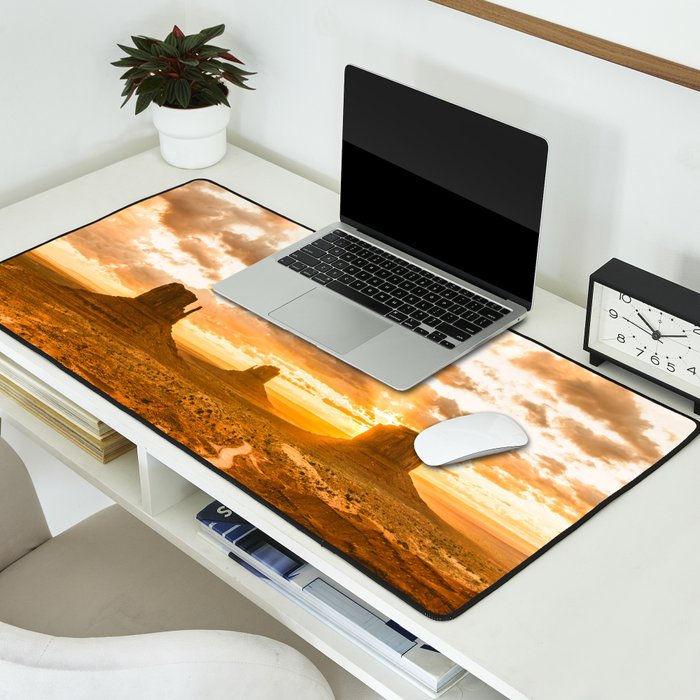 Southwest Wanderlust - Monument Valley Sunrise Nature Photography Desk Mat Gallery Image 2