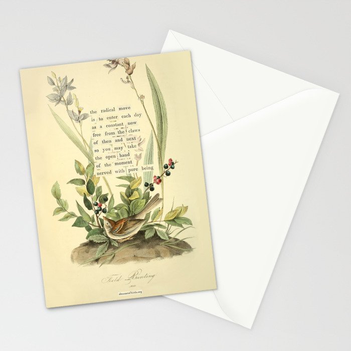Bird Divinations: Field Bunting (about: almanacofbirds.org) Stationery Card Gallery Image 2