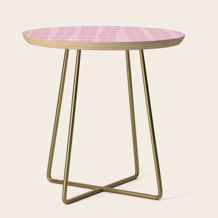 Wavy Plaid Pink Side Table Gallery Image 1