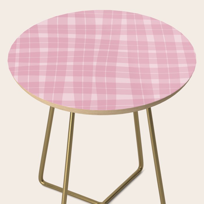 Wavy Plaid Pink Side Table Gallery Image 2