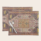 Khamseh Antique Fars Persian Tribal Rug Print Placemat Gallery Image 1