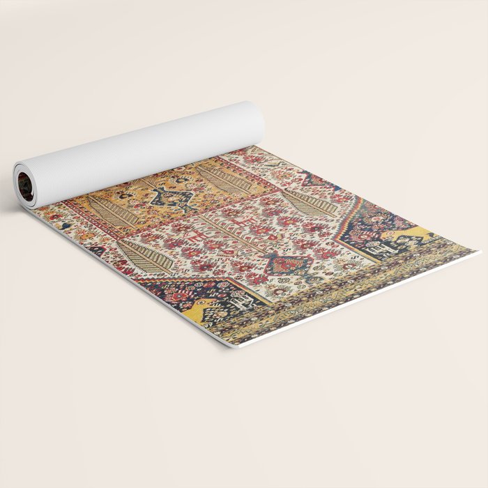Khamseh Antique Fars Persian Tribal Rug Print Yoga Mat Gallery Image 2