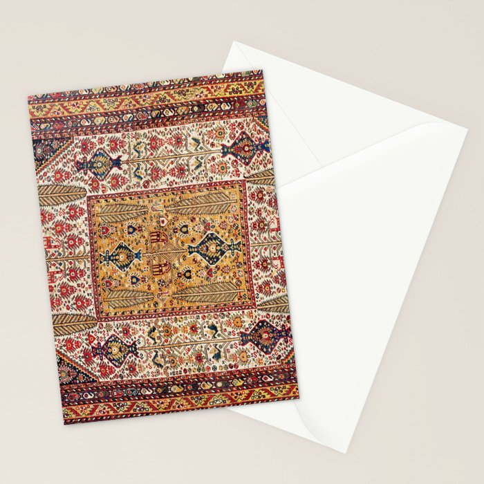 Khamseh Antique Fars Persian Tribal Rug Print Stationery Card Gallery Image 2