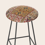 Khamseh Antique Fars Persian Tribal Rug Print Stool Gallery Image 2