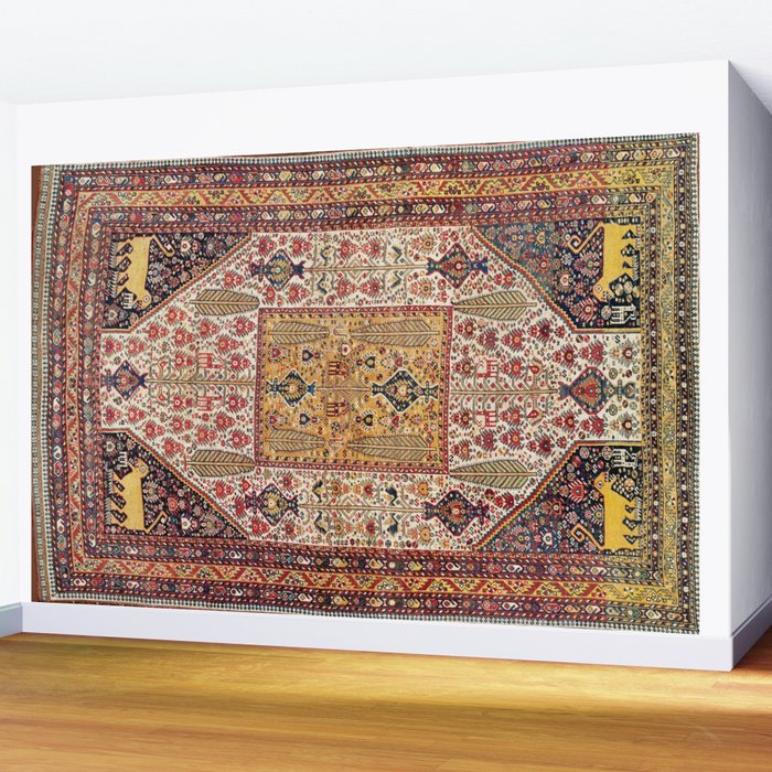 Khamseh Antique Fars Persian Tribal Rug Print Wall Mural Gallery Image 2