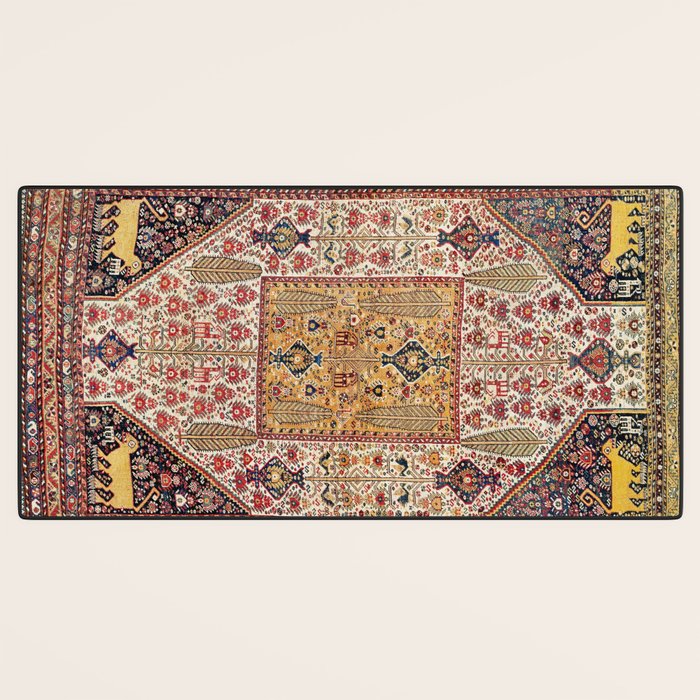 Khamseh Antique Fars Persian Tribal Rug Print Desk Mat Gallery Image 3