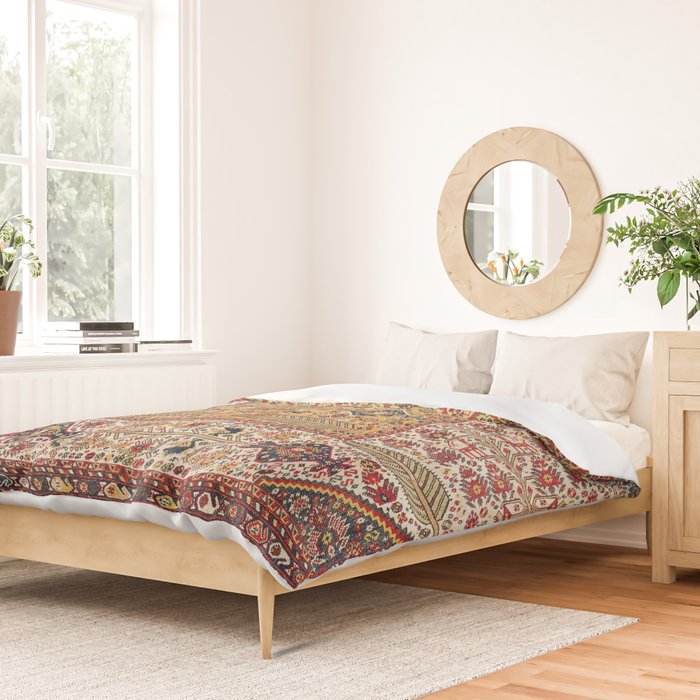 Khamseh Antique Fars Persian Tribal Rug Print Duvet Cover Gallery Image 2