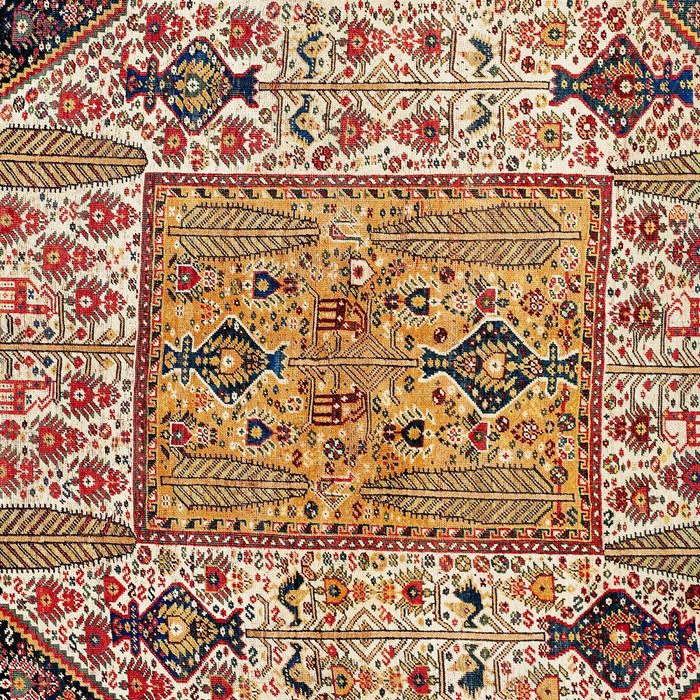 Khamseh Antique Fars Persian Tribal Rug Print Coffee Mug Gallery Image 2