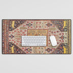 Khamseh Antique Fars Persian Tribal Rug Print Desk Mat Gallery Image 1