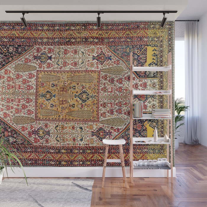 Khamseh Antique Fars Persian Tribal Rug Print Wall Mural Gallery Image 1