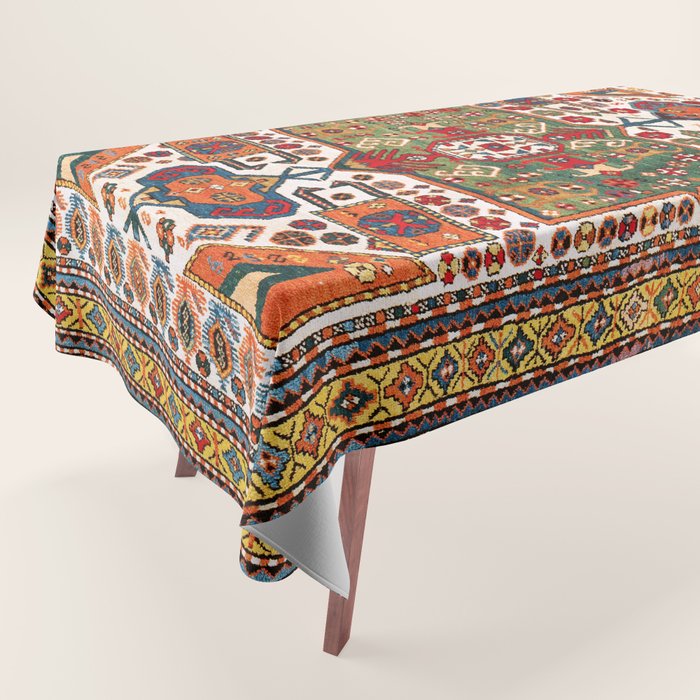 Kazak Antique Southwest Caucasus Rug Print Tablecloth Gallery Image 1