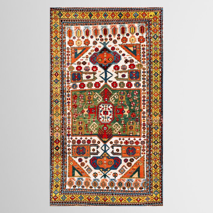 Kazak Antique Southwest Caucasus Rug Print Tablecloth Gallery Image 2