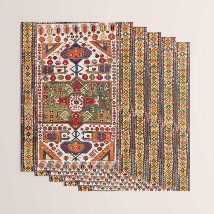 Kazak Antique Southwest Caucasus Rug Print Wrapping Paper Gallery Image 3