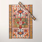 Kazak Antique Southwest Caucasus Rug Print Wrapping Paper Gallery Image 1
