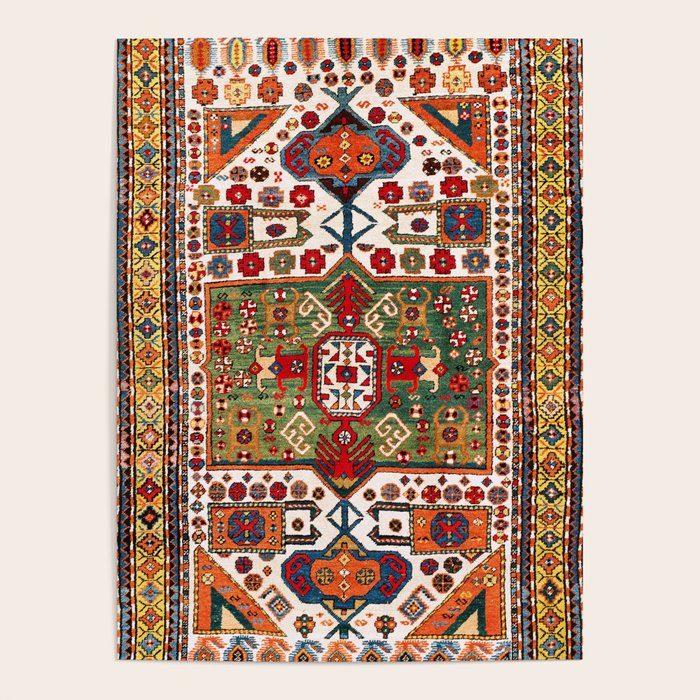 Kazak Antique Southwest Caucasus Rug Print Poster Gallery Image 4