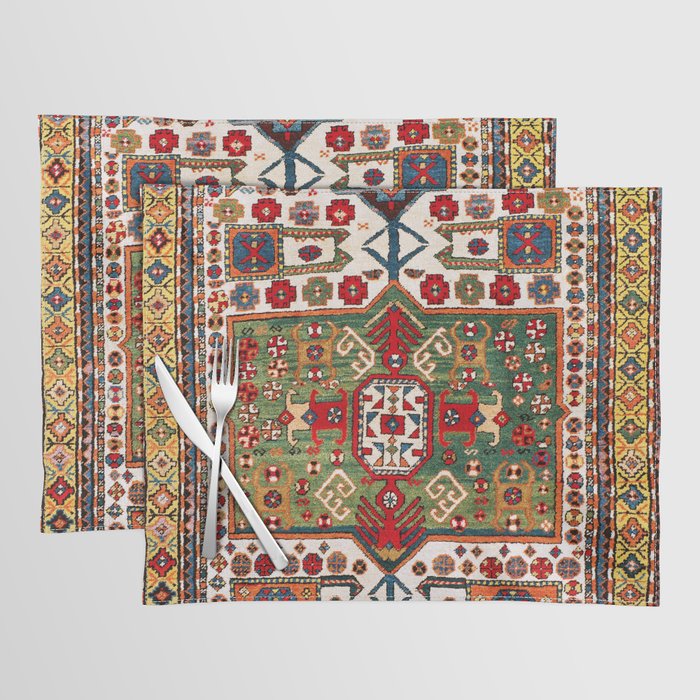 Kazak Antique Southwest Caucasus Rug Print Placemat Gallery Image 1