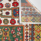 Kazak Antique Southwest Caucasus Rug Print Wall Tapestry Gallery Image 3