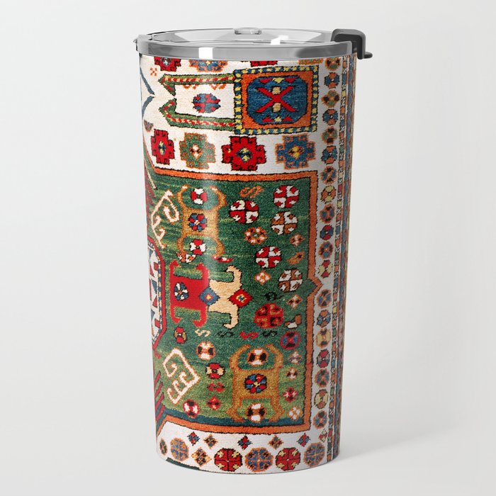 Kazak Antique Southwest Caucasus Rug Print Travel Mug Gallery Image 2