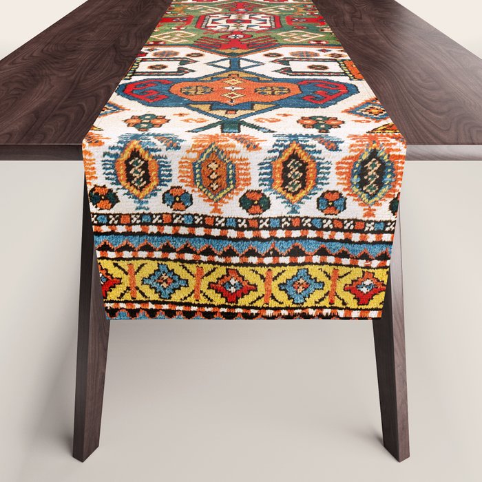 Kazak Antique Southwest Caucasus Rug Print Table Runner Gallery Image 1