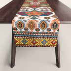 Kazak Antique Southwest Caucasus Rug Print Table Runner Gallery Image 1