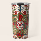 Kazak Antique Southwest Caucasus Rug Print Travel Mug Gallery Image 1