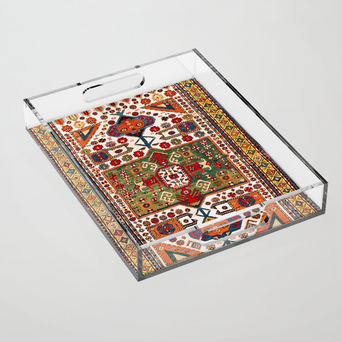 Kazak Antique Southwest Caucasus Rug Print Acrylic Tray Gallery Image 1