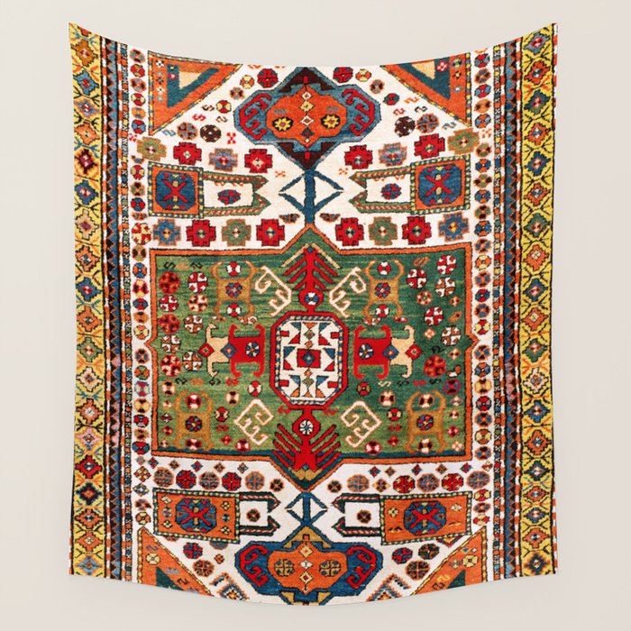 Kazak Antique Southwest Caucasus Rug Print Wall Tapestry Gallery Image 4