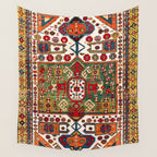 Kazak Antique Southwest Caucasus Rug Print Wall Tapestry Gallery Image 4