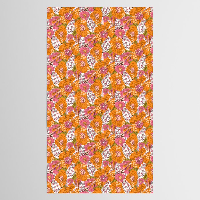 Bold Hibiscus in Retro Eclectic Tablecloth Gallery Image 2