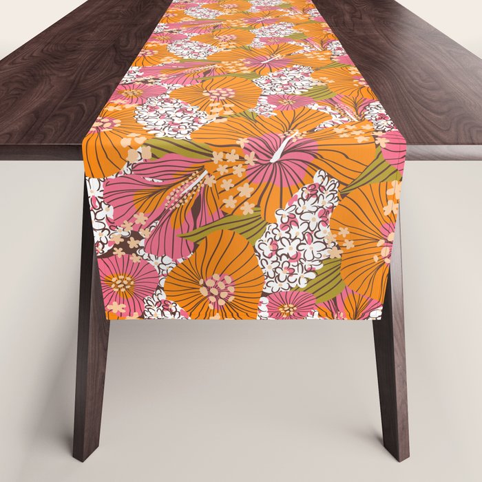 Bold Hibiscus in Retro Eclectic Table Runner Gallery Image 1