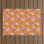 Bold Hibiscus in Retro Eclectic Outdoor Rug Gallery Image 1