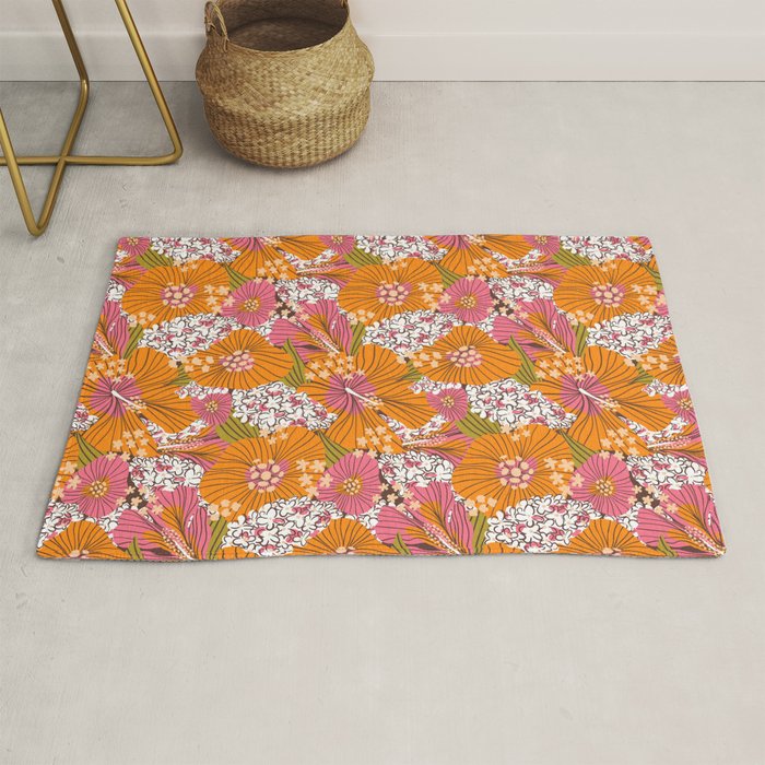 Bold Hibiscus in Retro Eclectic Rug Gallery Image 1