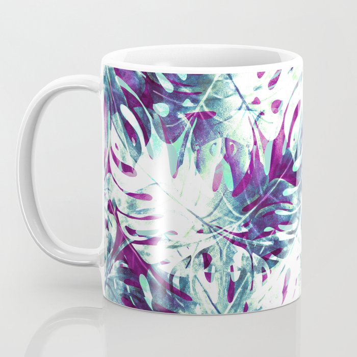 Abstract leaf monstera violet Coffee Mug Gallery Image 3
