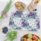 Abstract leaf monstera violet Cutting Board Gallery Image 2
