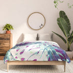 Abstract leaf monstera violet Comforter Gallery Image 3
