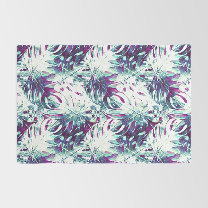 Abstract leaf monstera violet Rug Gallery Image 2