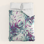 Abstract leaf monstera violet Comforter Gallery Image 6