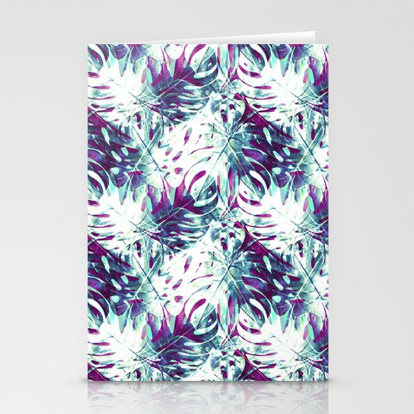 Abstract leaf monstera violet Stationery Card Gallery Image 2