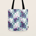 Abstract leaf monstera violet Tote Bag Gallery Image 1