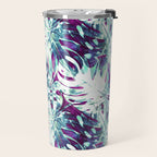 Abstract leaf monstera violet Travel Mug Gallery Image 2