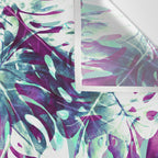 Abstract leaf monstera violet Wall Tapestry Gallery Image 3