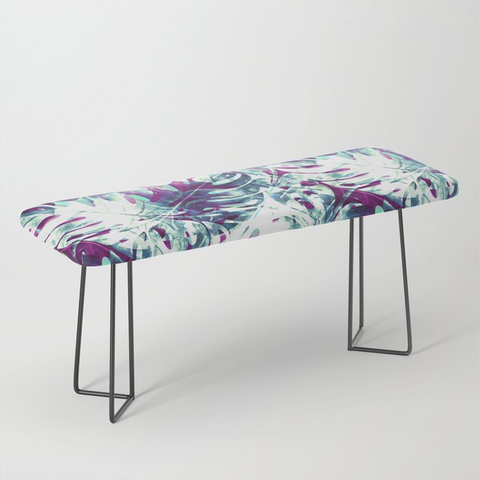 Abstract leaf monstera violet Bench Gallery Image 1