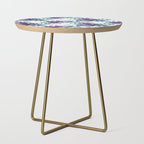 Abstract leaf monstera violet Side Table Gallery Image 1