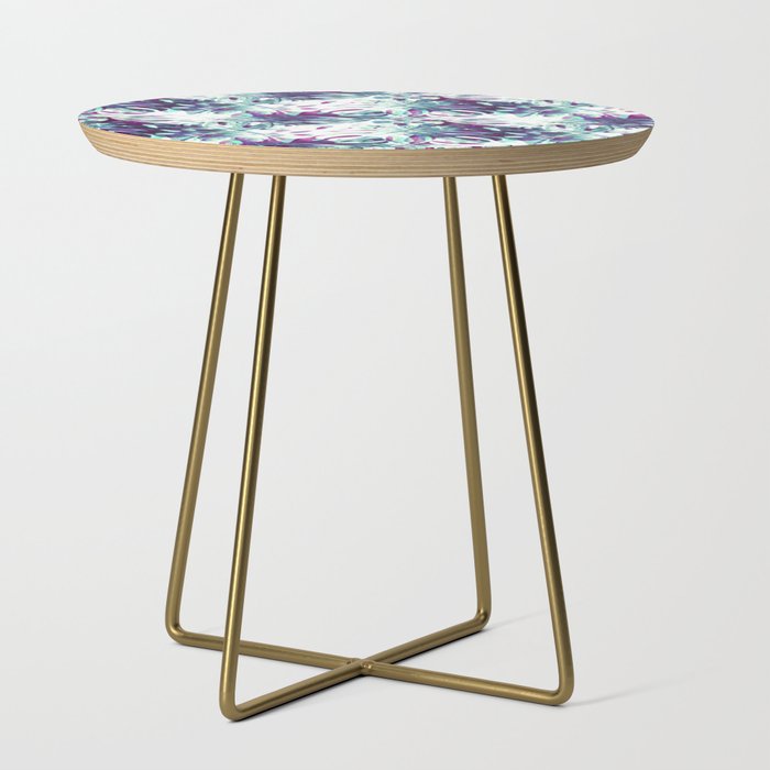 Abstract leaf monstera violet Side Table Gallery Image 1