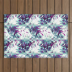 Abstract leaf monstera violet Outdoor Rug Gallery Image 1