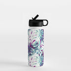 Abstract leaf monstera violet Water Bottle Gallery Image 1