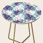 Abstract leaf monstera violet Side Table Gallery Image 2