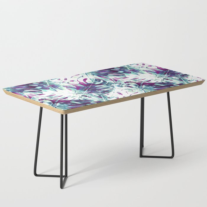 Abstract leaf monstera violet Coffee Table Gallery Image 1