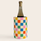 Checkerboard Check Colorful Geometric Checked Pattern Blue Green Pink Mustard Orange Cream Wine Chiller Gallery Image 1