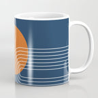 Mid Century Modern Geometric 161 Sun Rainbow abstract in Navy Blue Orange Coffee Mug Gallery Image 1